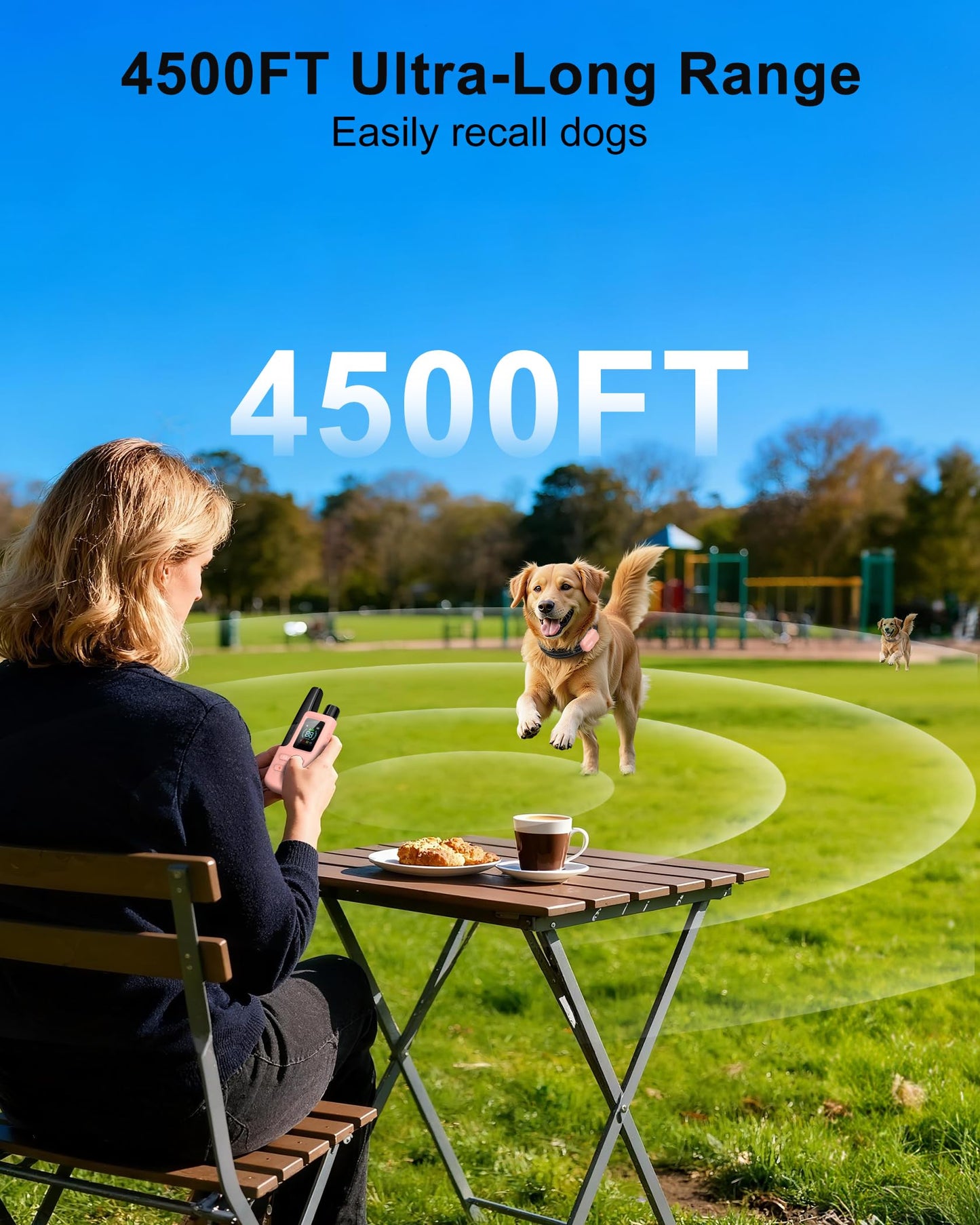 Jugbow Dog Shock Collar - 4500FT Dog Training Collar with Remote, IPX8 Waterproof Electric Dog Collar with 4 Training Modes, Security Lock, Rechargeable eCollar for 10-120lbs Small Medium Large Dogs