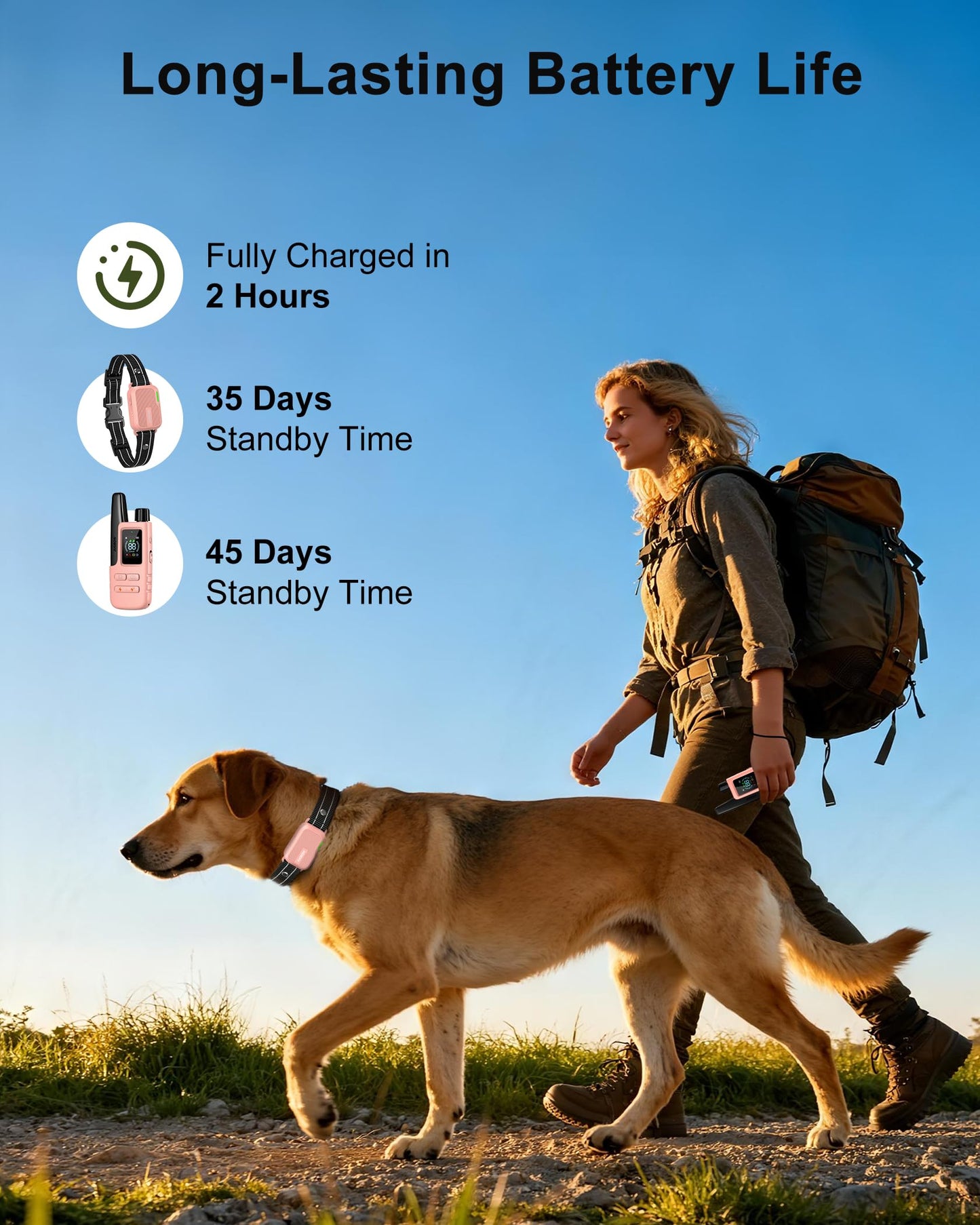 Jugbow Dog Shock Collar - 4500FT Dog Training Collar with Remote, IPX8 Waterproof Electric Dog Collar with 4 Training Modes, Security Lock, Rechargeable eCollar for 10-120lbs Small Medium Large Dogs