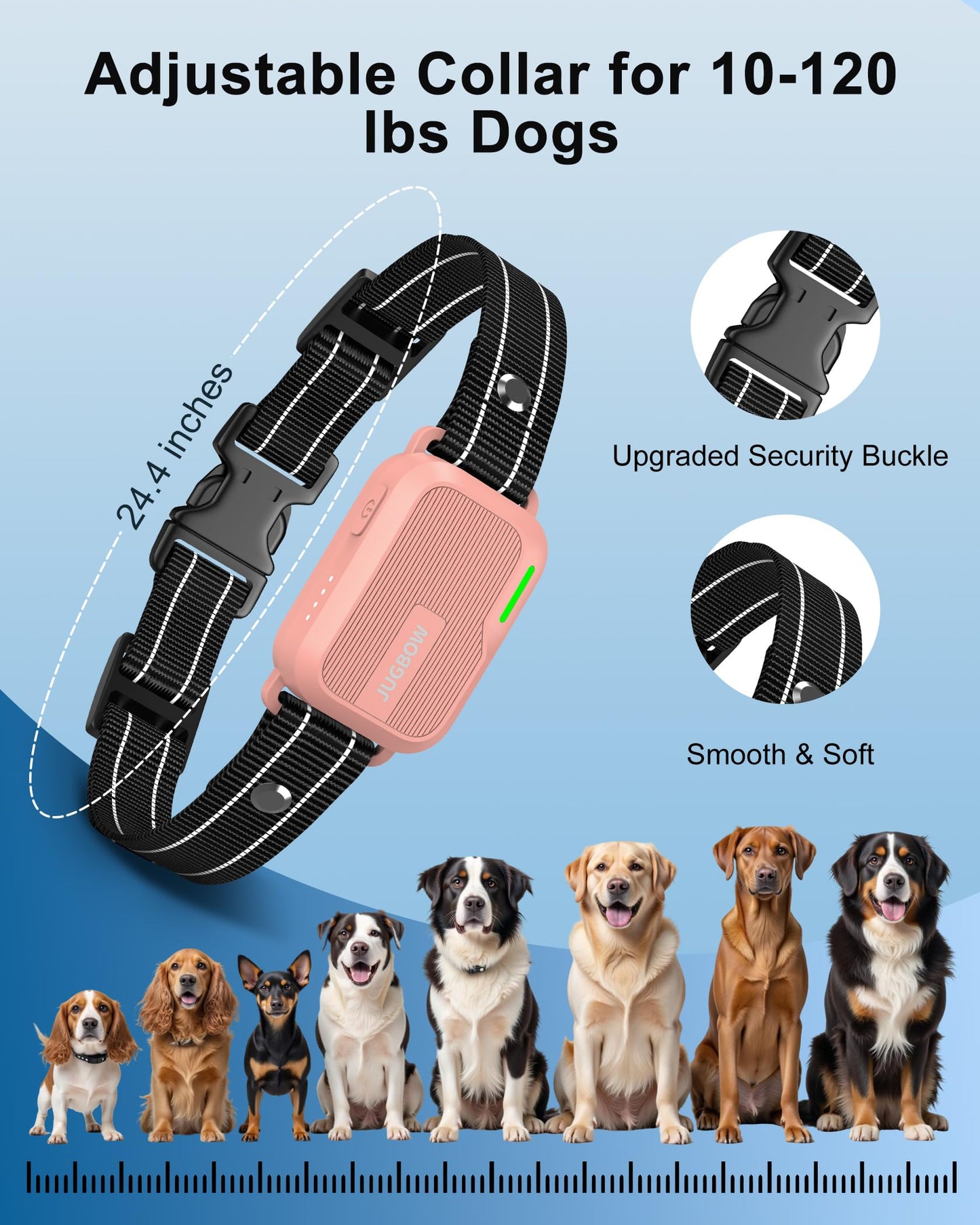 Jugbow Dog Shock Collar - 4500FT Dog Training Collar with Remote, IPX8 Waterproof Electric Dog Collar with 4 Training Modes, Security Lock, Rechargeable eCollar for 10-120lbs Small Medium Large Dogs